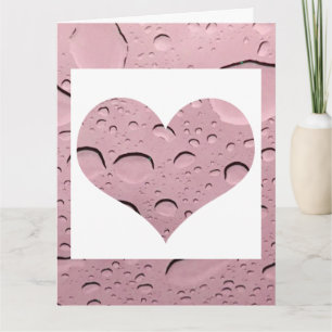 Heart Rose Gold Pink Water Drop Abstract Cute Card
