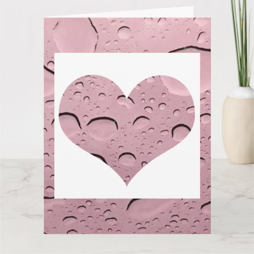 Heart Rose Gold Pink Water Drop Abstract Cute Card