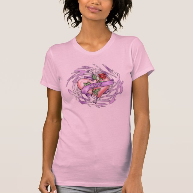 Heart & Rose 'LOVE' T-Shirt (Front)