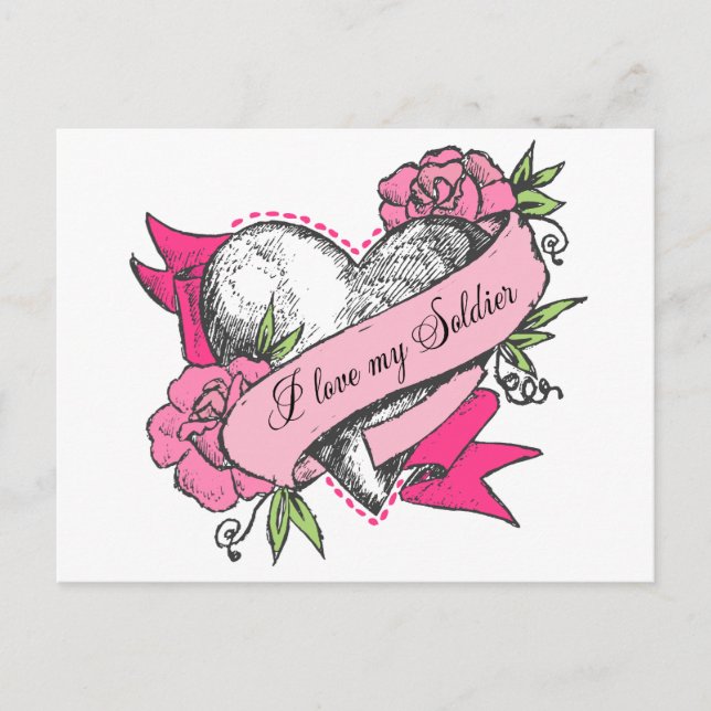 Heart & Roses Postcard (Front)