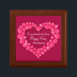Heart ruby wedding anniversary wife gift box<br><div class="desc">Pretty ruby graphic effect keepsake trinket gift box. Perfect to showcase a extra special gift for your wife on an special ruby anniversary or other special occasion. Gift box reads: "To my wonderful Wife Jenny. Happy Ruby Anniversary", or can be customised with your own words. Exclusive design by Sarah Trett....</div>