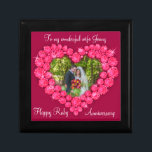 Heart ruby wedding photo wife gift box<br><div class="desc">Pretty ruby graphic effect keepsake trinket gift box. Perfect to showcase a extra special gift for your wife on an special ruby anniversary or other special occasion. Gift box reads: "To my wonderful Wife Jenny. Happy Ruby Anniversary" can be customised with your photo and own words. Exclusive design by Sarah...</div>