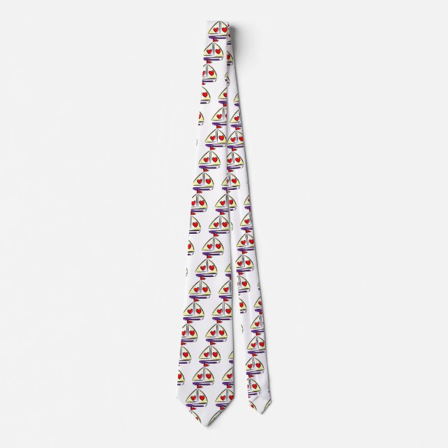 Heart Sailboat Neck Tie (Front)