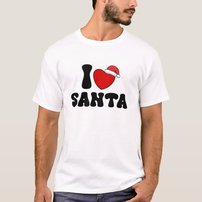 Heart Santa Christmas Santa Hat T-Shirt (Front)