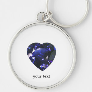 Heart Sapphire Blue Keychain