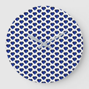 Heart Sapphire Blue Large Clock