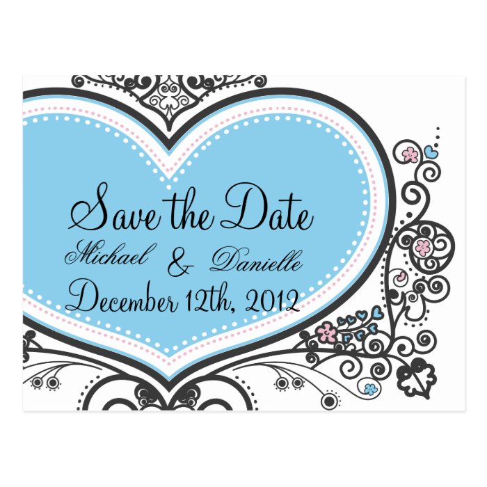 Heart Save the Date Postcard