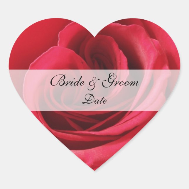Heart Save the Date Sticker -- Rose (Front)