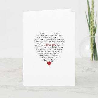 Heart saying i love you holiday card