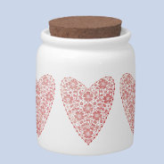 Heart Scandinavian Red White Candy Jar at Zazzle