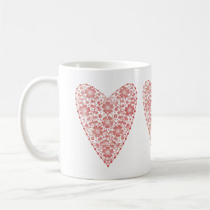 Heart Scandinavian Red White Coffee Mug