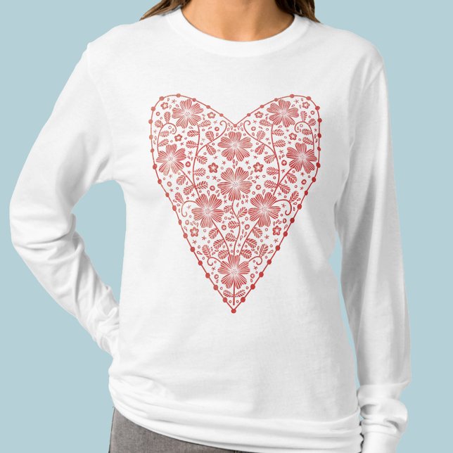 Heart Scandinavian Red White T-Shirt (Creator Uploaded)