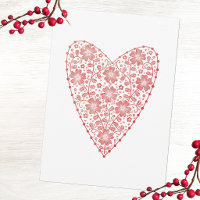 Heart Scandinavian Red White Winter Holiday