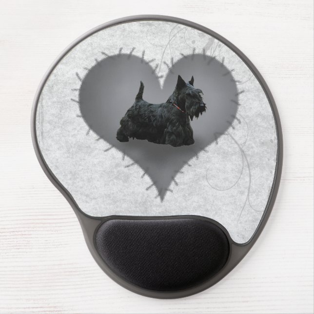 Heart Scottie Gel Mouse Pad (Front)
