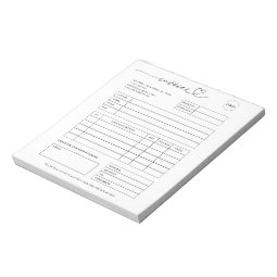 Heart Script Custom Small Business Invoice Receipt Notepad | Zazzle