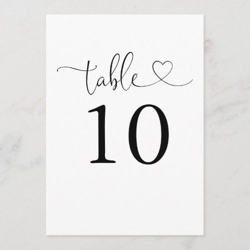 Heart Script Dusty Blue Table Number