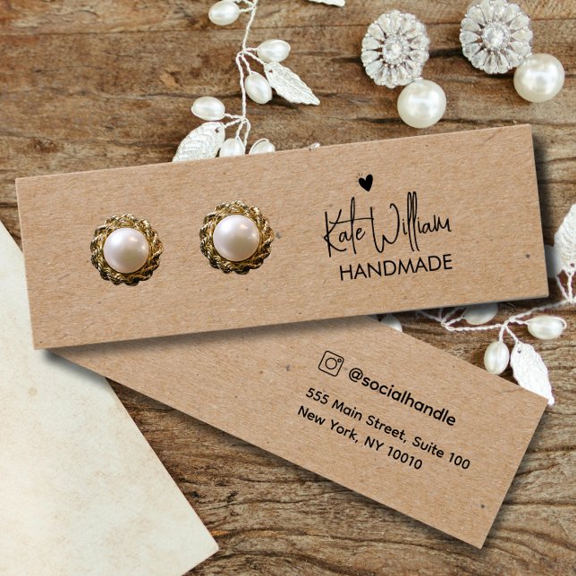 Heart Script Earring Jewelry kraft Display Card (Creator Uploaded)