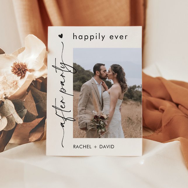 Heart Script Elopement Photo Wedding Announcement (Creator Uploaded)