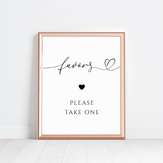 Heart Script Favors Please Take One White Sign (Creator Uploaded)