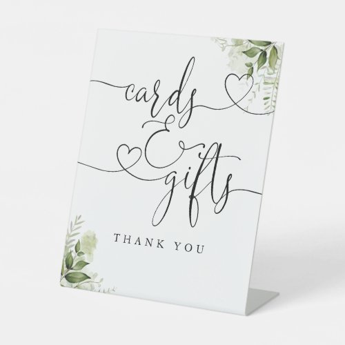 Heart Script Greenery Floral Cards And Gifts Pedestal Sign