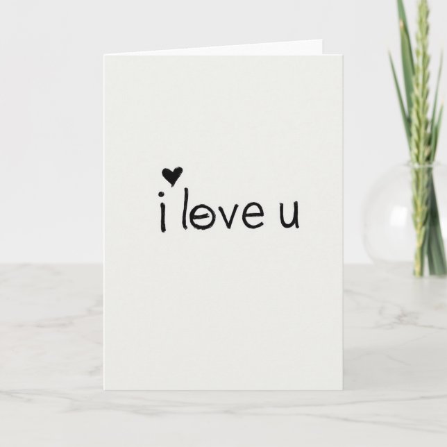 Heart Script Love You Card (Front)