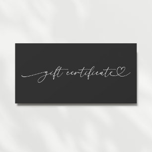 Heart Script Modern Business Logo Gift Certificate