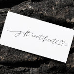 Heart Script Plain Business Logo Gift Certificate<br><div class="desc">This elegant gift certificate would make a wonderful addition to your business supplies! Easily add your own details by clicking on the "personalize" option.</div>