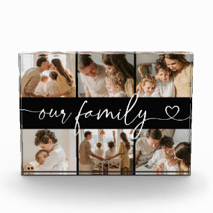 Heart Script Typography Elegant Our Family Photo Block
