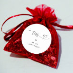 Heart Script Wedding Favor Petal Toss Minimalist Classic Round Sticker<br><div class="desc">Encourage your guests to throw some petals on the newlyweds with these elegant stickers,  featuring heart script and editable text. Easily customize it by clicking on the "personalize" option.</div>