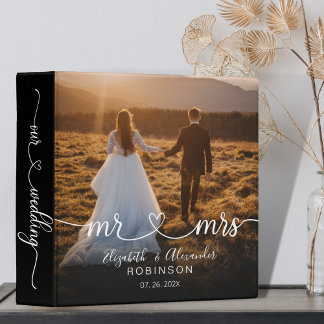 Heart Script Wedding Memories Photo Album Binder