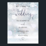 Heart Script Winter Wedding Welcome Sign<br><div class="desc">This elegant heart script winter wedding welcome sign can be personalized with your information in chic typography. Designed by Thisisnotme©</div>