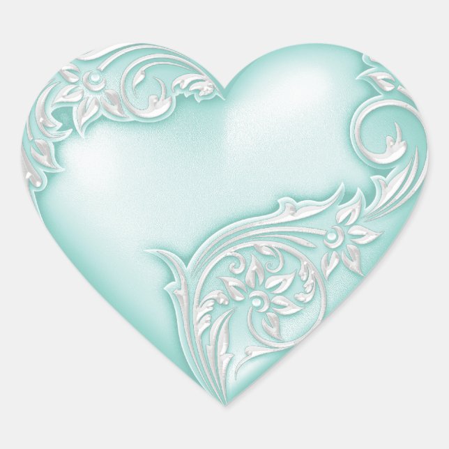 Heart Scroll Sea Glass w White Sticker (Front)