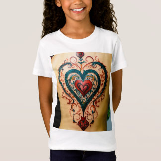 Heart Scroll Tattoo T-Shirt Design