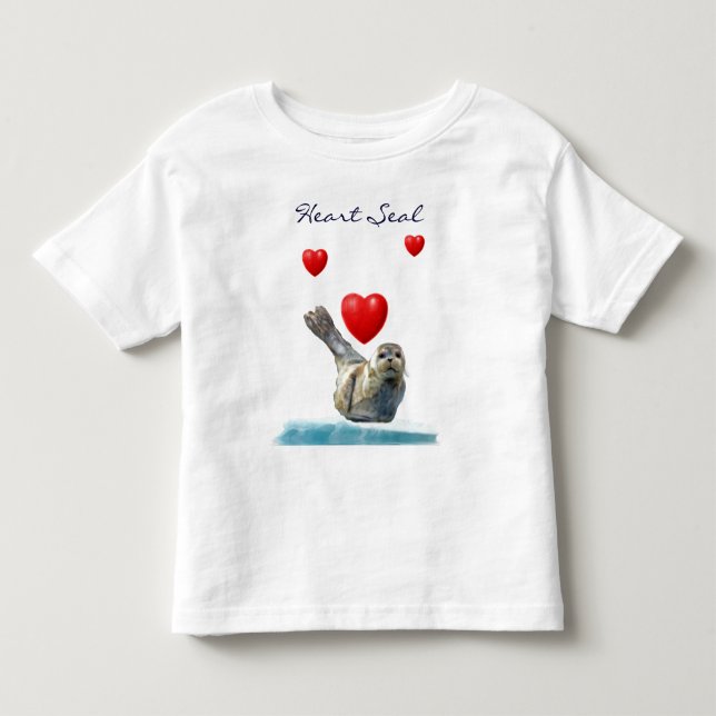 HEART SEAL PUP Valentines Animal-Lover Kid's Shirt (Front)