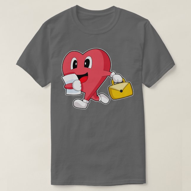 Heart Secretary Briefcase T-Shirt (Design Front)