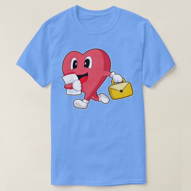 Heart Secretary Briefcase T-Shirt (Design Front)
