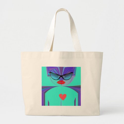 Heart Selfie Large Tote Bag