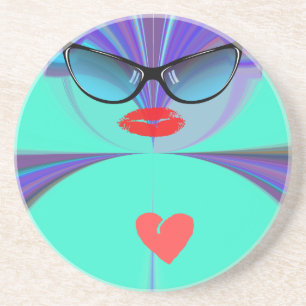 Heart Selfie Sandstone Coaster