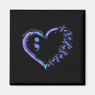 Heart Semicolon Dragonfly Suicide Prevention Month Magnet
