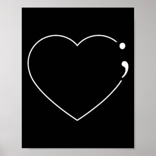 Heart Semicolon - Mental Health Awareness Poster