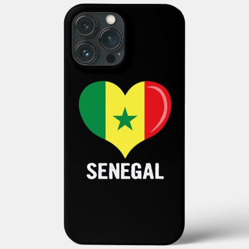 Heart Senegal Flag Men Women Kids Patriotic  iPhone 13 Pro Max Case