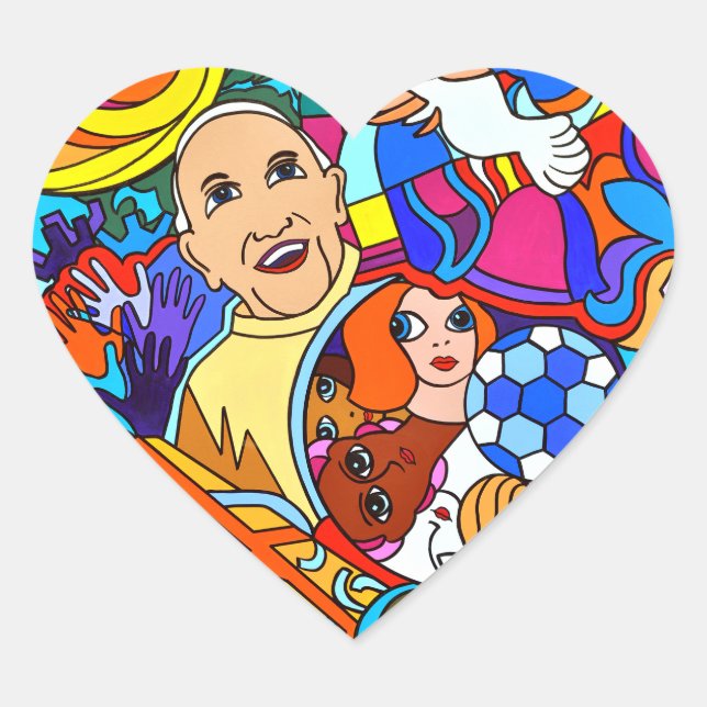 heart set, glossy or matte sticker (Front)