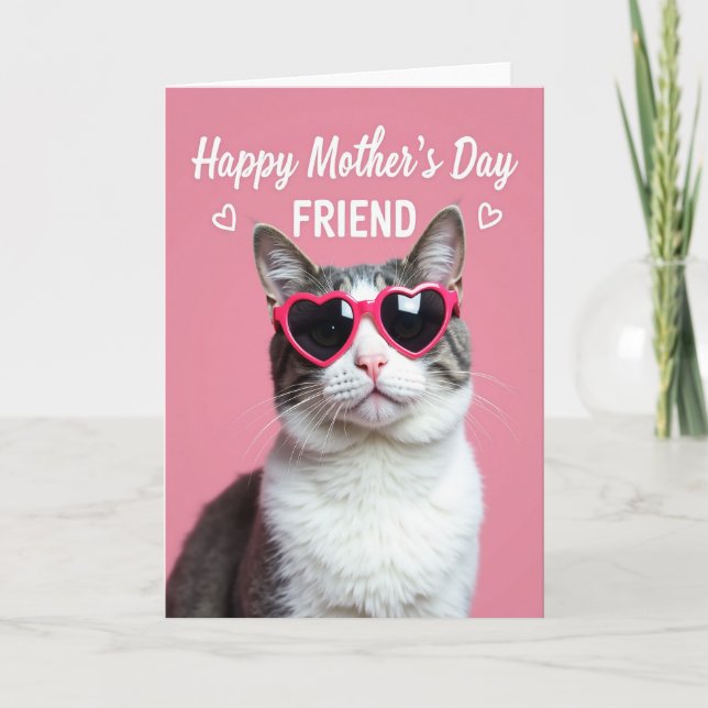 Heart Shades Mothers Day Kitty Card (Front)