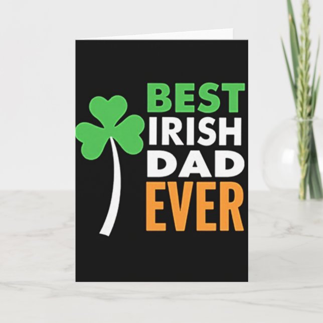 Heart Shamrock Best Dad Ever Card (Front)