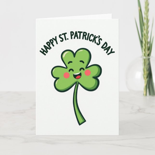 Heart Shamrock Holiday Card (Front)