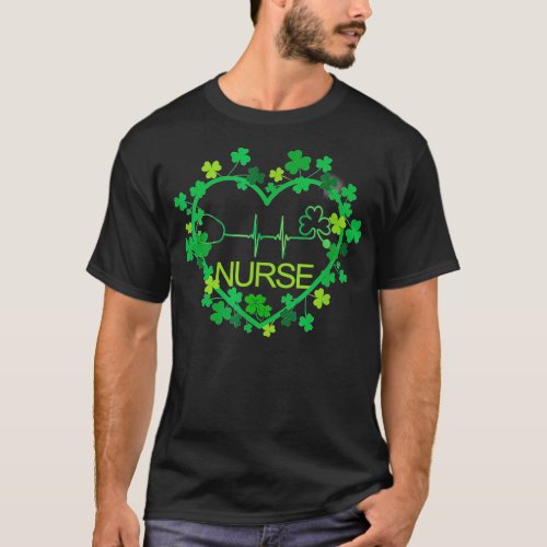 Heart Shamrock Nurse St Patricks Day Nursing For G T_Shirt