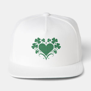 Heart Shamrock Plaid Green Classic Clover Snap Back Hat