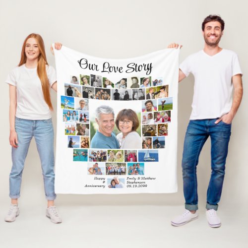 Heart Shape 40 Photo Collage Our Love Story