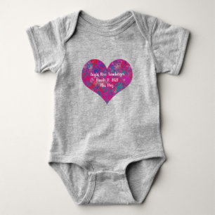 Heart Shape Abstract Baby Date Pink Cascade Bodysuit