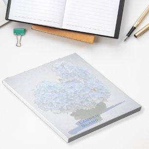 Heart Shape Blue Hydrangea Notepad